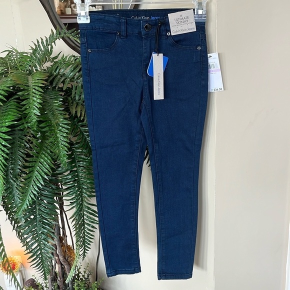 Brand New Calvin Klein Jeans Ultimate Skinny Dark Rinse Soft Stretch Adjustable - Picture 1 of 16